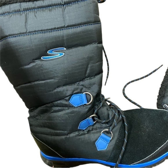 Skechers WOMANS SNOW BOOTS SIZE 9 Black Blue - Picture 5 of 5